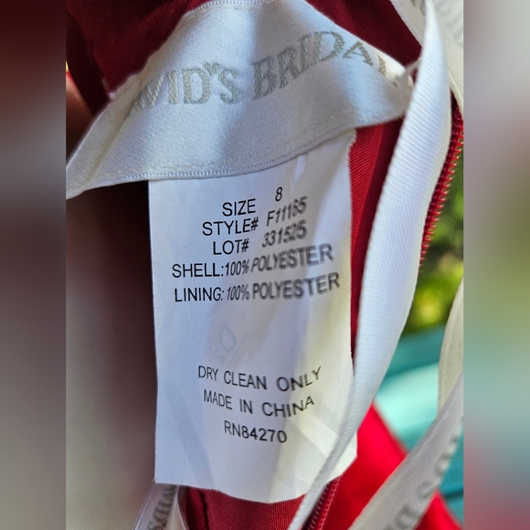 David's Bridal Apple Red Gown - Picture 11 of 14